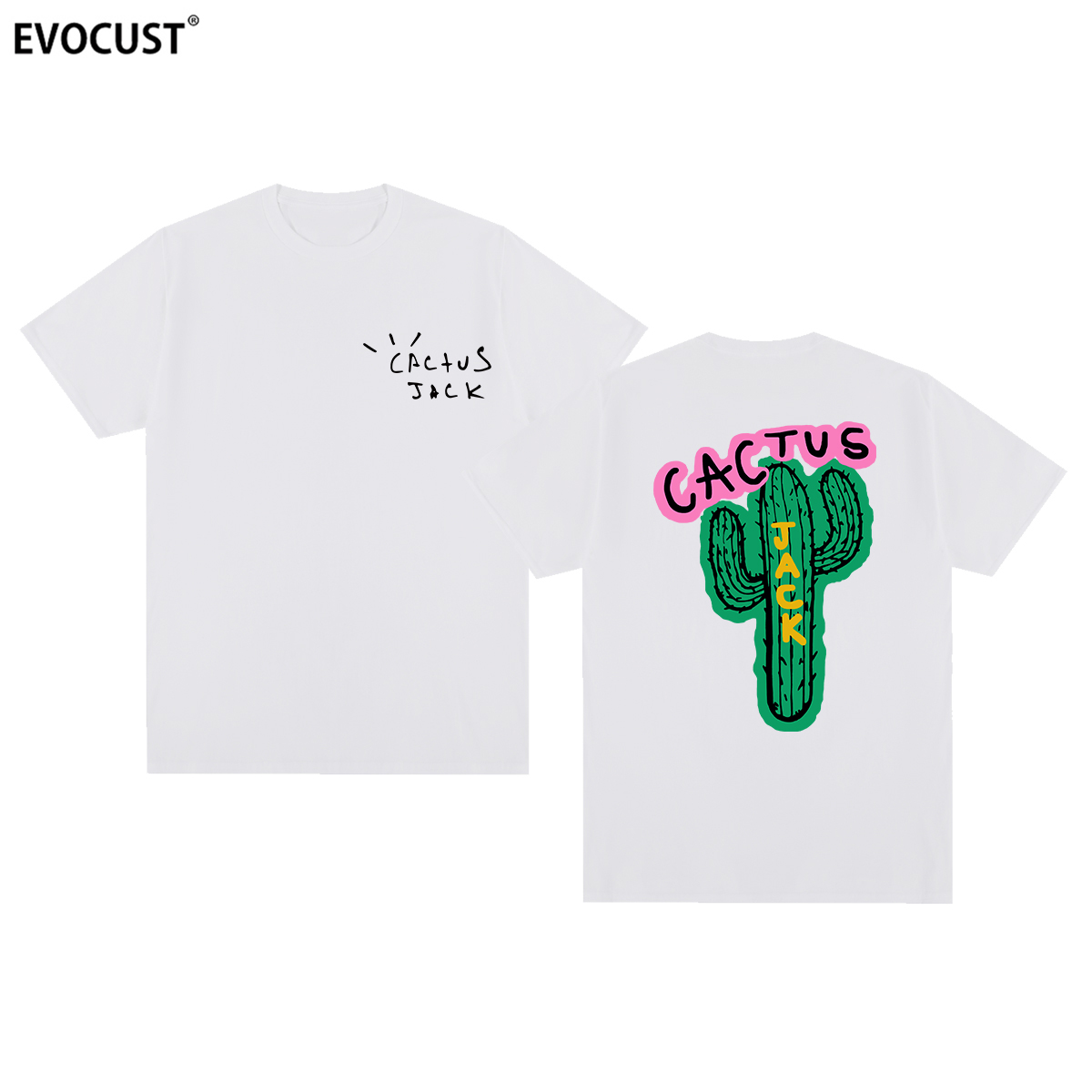 Jack cactus Travis Scott嘻哈仙人掌hip hop饶舌短袖T恤男女涂鸦