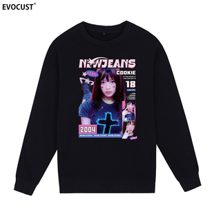 New jeans韩国女子演唱组合njz金玟池唱跳Attention男女圆领卫衣