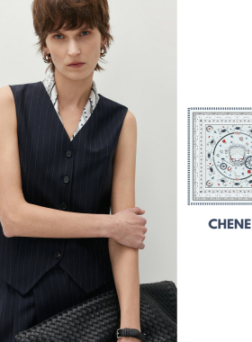 CHENE YI 马年万事利14mm小马多配色印花真丝丝巾外搭系脖小方巾