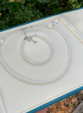 天然淡水baby小米珠珍珠项链纯银极光白几乎正圆无暇诸暨媲美海水