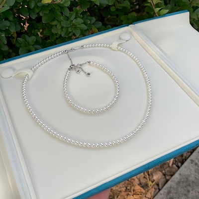 天然淡水baby珍珠项链极光无暇