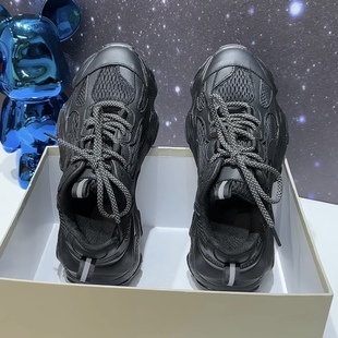 夏季透气薄款网面男鞋2023男款休闲运动增高老爹鞋网红爆款男鞋子