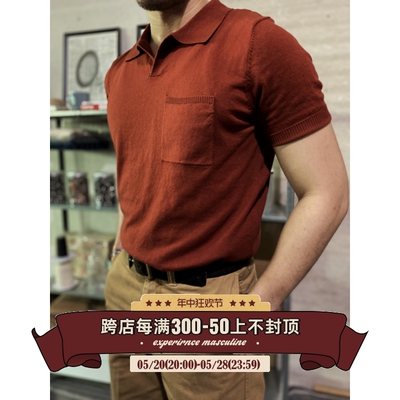 柴米意式马球Polo衫knit shirt美式复古纯棉针织T恤阿美咔叽夏季