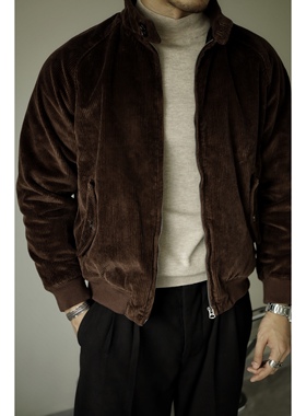 柴米美式复古哈灵顿G9重磅灯芯绒夹克男立领拉链外套阿美咔叽秋冬