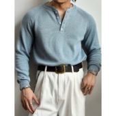 套头上衣 重磅条纹插肩袖 柴米亨利领针织毛衣休闲打底衫 秋冬新款