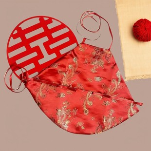 出花园肚兜结婚压箱底肚兜红色双层男女肚腰有口袋新娘内衣出嫁娶