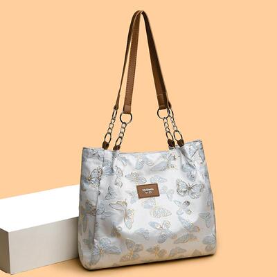 蝴蝶刺绣托特包百搭女包