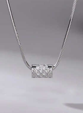 幸运锦鲤项链男士潮牌百搭简约蛇骨链转运珠项饰吊坠挂饰纪念礼物