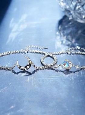 小王子与玫瑰花情侣手链男女一对轻奢高级感星月手环纪念生日礼物