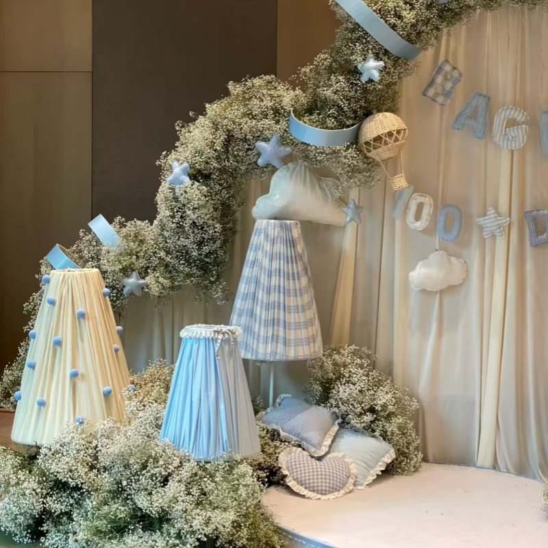 婚庆圆锥形婚礼小香风路引金属伞形装饰道具韩式宝宝宴布置拍照区