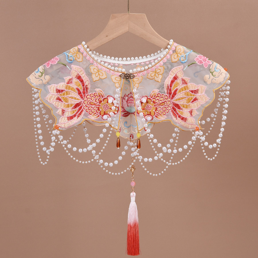 重工珍珠吊坠古国风云肩金鱼刺绣搭汉服马面裙神器女大童披肩假领,服饰配件/皮带/帽子/围巾,假领,淘宝优惠券,粉丝福利购,淘宝优惠卷