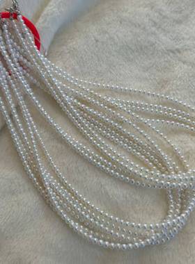 3-3.5mm天然无暇淡水极光小米珍珠项链 亮出新高度 性价比逆天