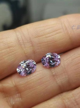 浅紫色合成立方氧化锆CZ 典型稀土光谱 火彩爆棚 学习做饰品俱佳