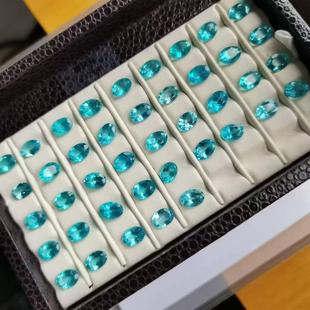 天然磷灰石戒面A19-3 颜色堪比帕拉伊巴色 宝石鉴定宝石标本