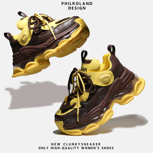 【兰秋缃色】气垫老爹鞋2025秋季新款女款潮牌厚底增高运动休闲鞋