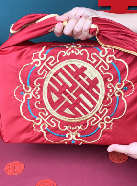红色包袱布结婚女方陪嫁红包袱皮嫁妆包裹布大号新娘陪嫁物品新款