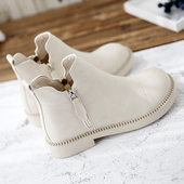 文艺马丁靴时尚 百搭拉链女靴学院风短靴舒适圆头休闲靴女帅气靴子