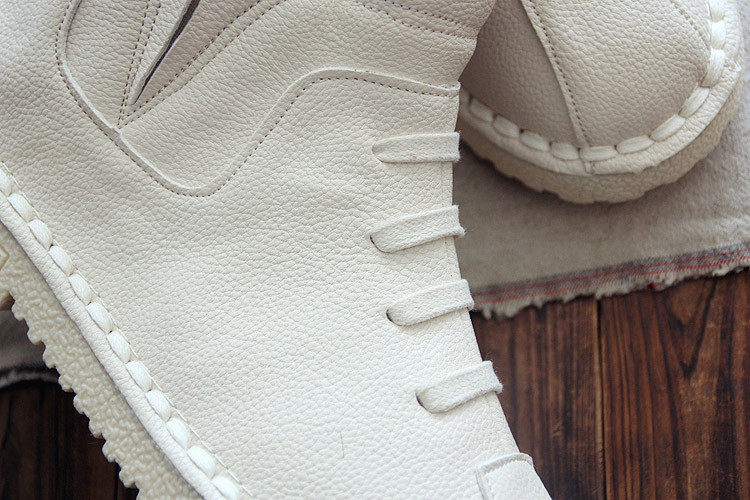 WOOL MOUTH ROUND HEAD AUTUMN AND WINTER WARM ANTI-LEVEL BOTTOM SOFT BOTTOM HANDMADE LITERARY RETRO SHORT BOOTS ANKLE BOOTS WOMENS SHOES BOOTS