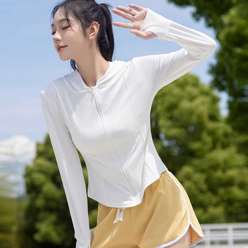 网红同款收腰防晒衣女连帽防晒
