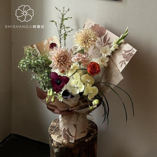 中式美学艺术纸花艺店包花纸