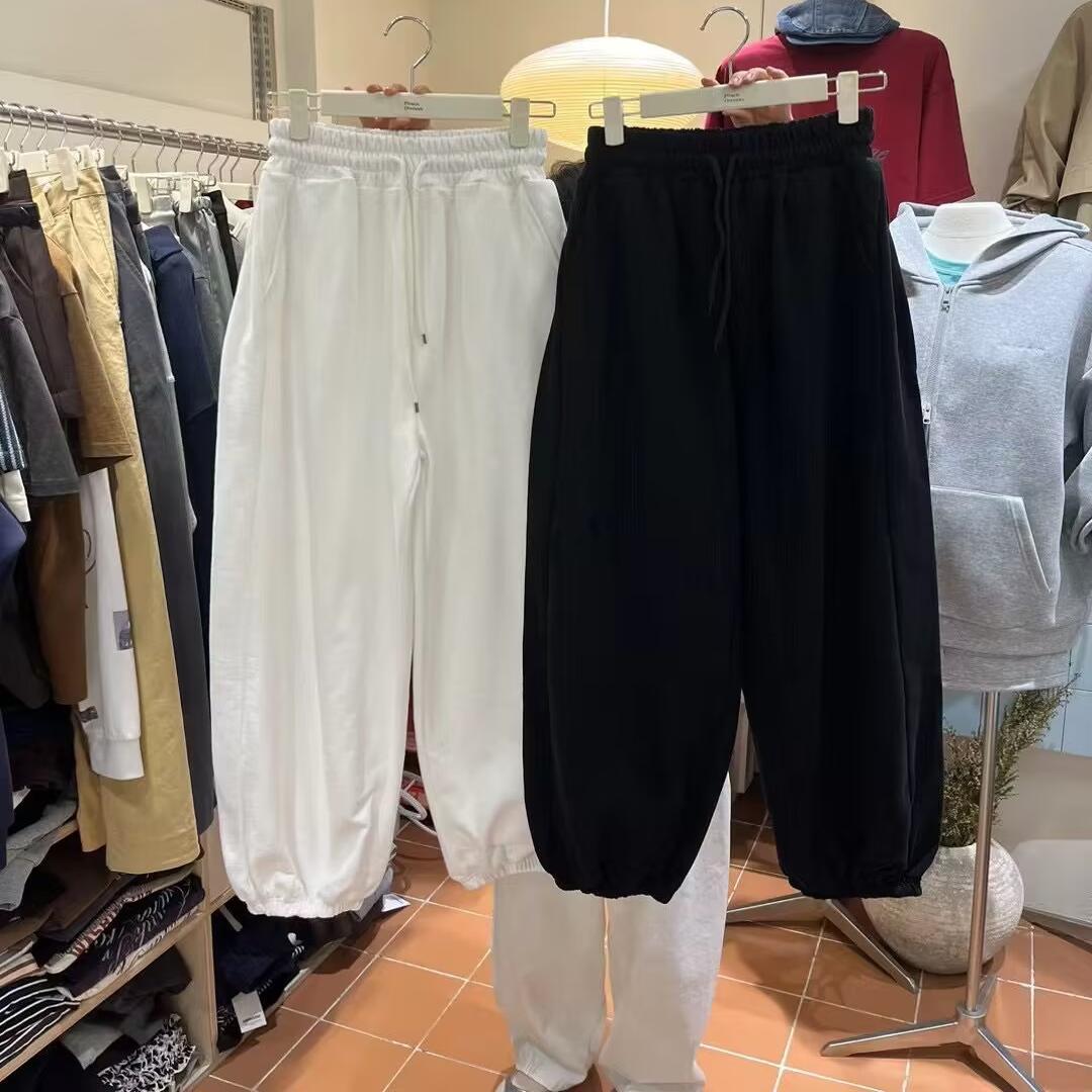 抽绳韩国休闲束脚裤时尚松紧腰