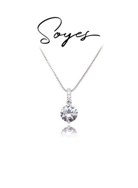 soyes/索野 坠链均925银合成锆石 mini小圆豆盒子链叠戴穿搭