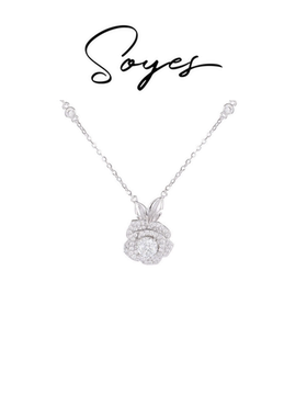 soyes/索野 合金项链 满钻玫瑰花项链轻奢春节穿搭2025新款显贵