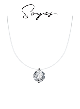 soyes/索野 坠链均925银合成锆石圆形锆石鱼线项链不挑人好穿搭