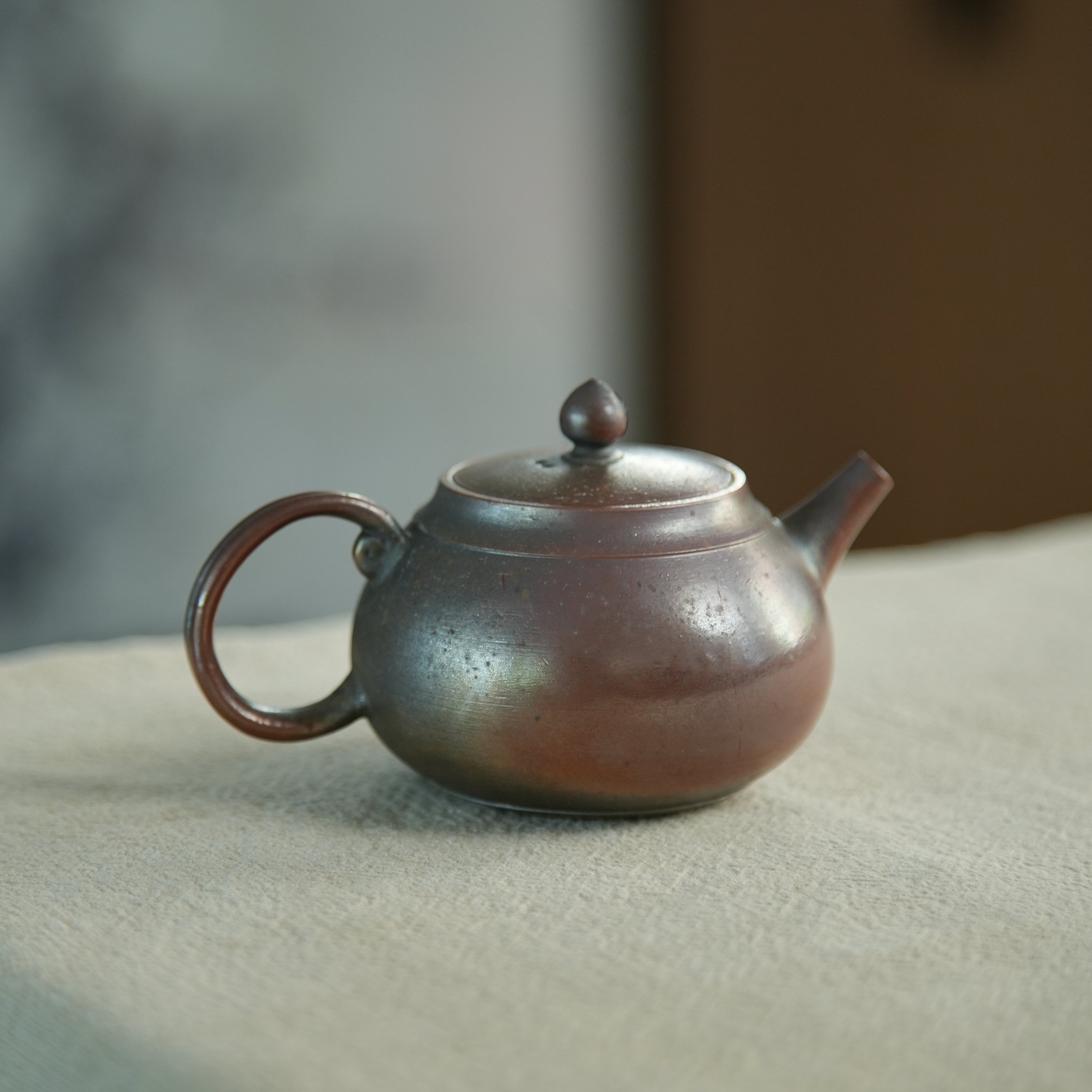 柴烧壶·如意手｜陶泥 火色饱满 油润细腻·135cc