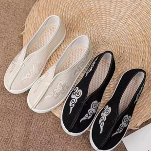 古装古代汉服靴子男女cos谢怜儿童中式布靴鞋子戏曲锦衣卫官兵靴