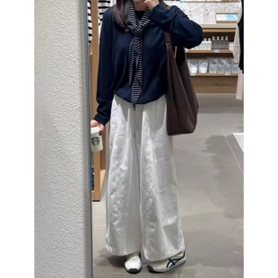 韩系高级慵懒松弛感休闲裤子女款夏季时尚宽松显瘦垂感直筒阔腿裤