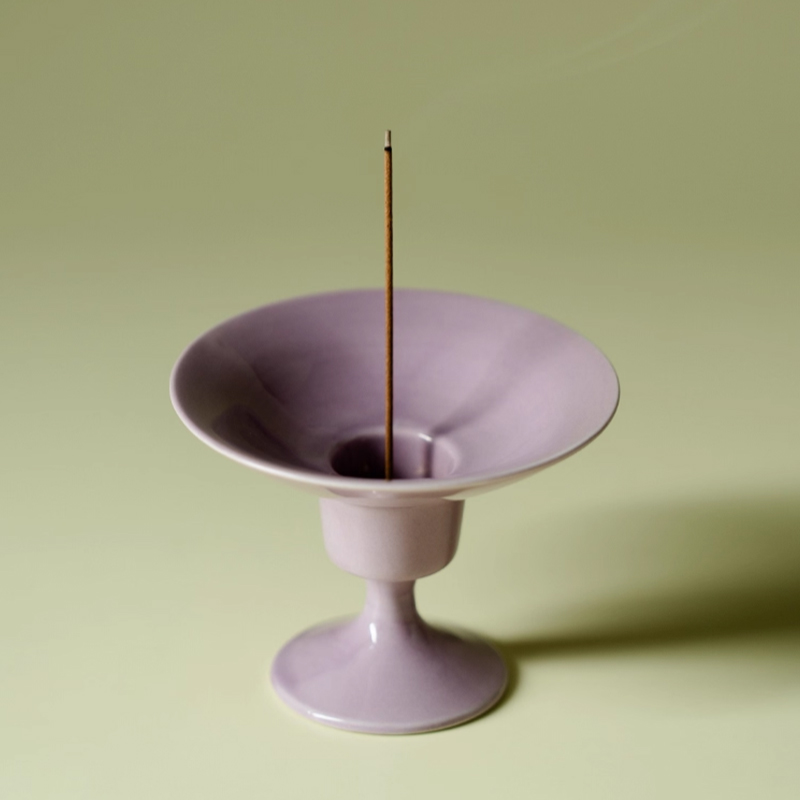 BLUEBOX红釉高足行炉禅意室内线香小号香插香炉家用陶瓷熏香炉