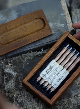 一晌新中式香薰线香植物手工零烟感新线香檀香雪松情人节复古木盒
