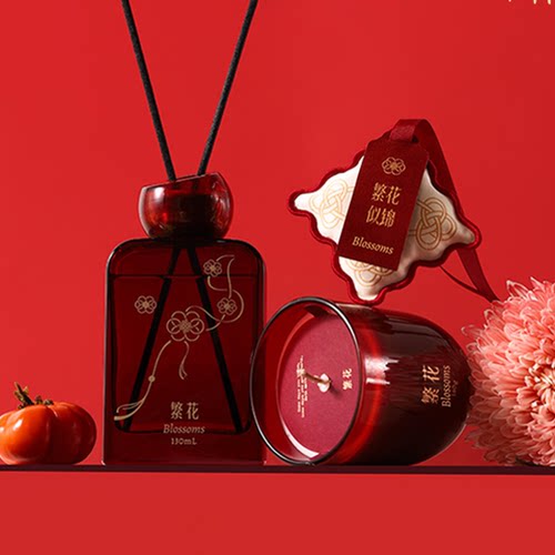 芬缘FUMARE中国结系列无火香薰礼盒套装蜡烛香氛车载香包新年礼物