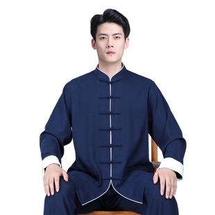 山人运动太极服男款新款秋冬季高端品牌太极拳八段锦练功服男士冬