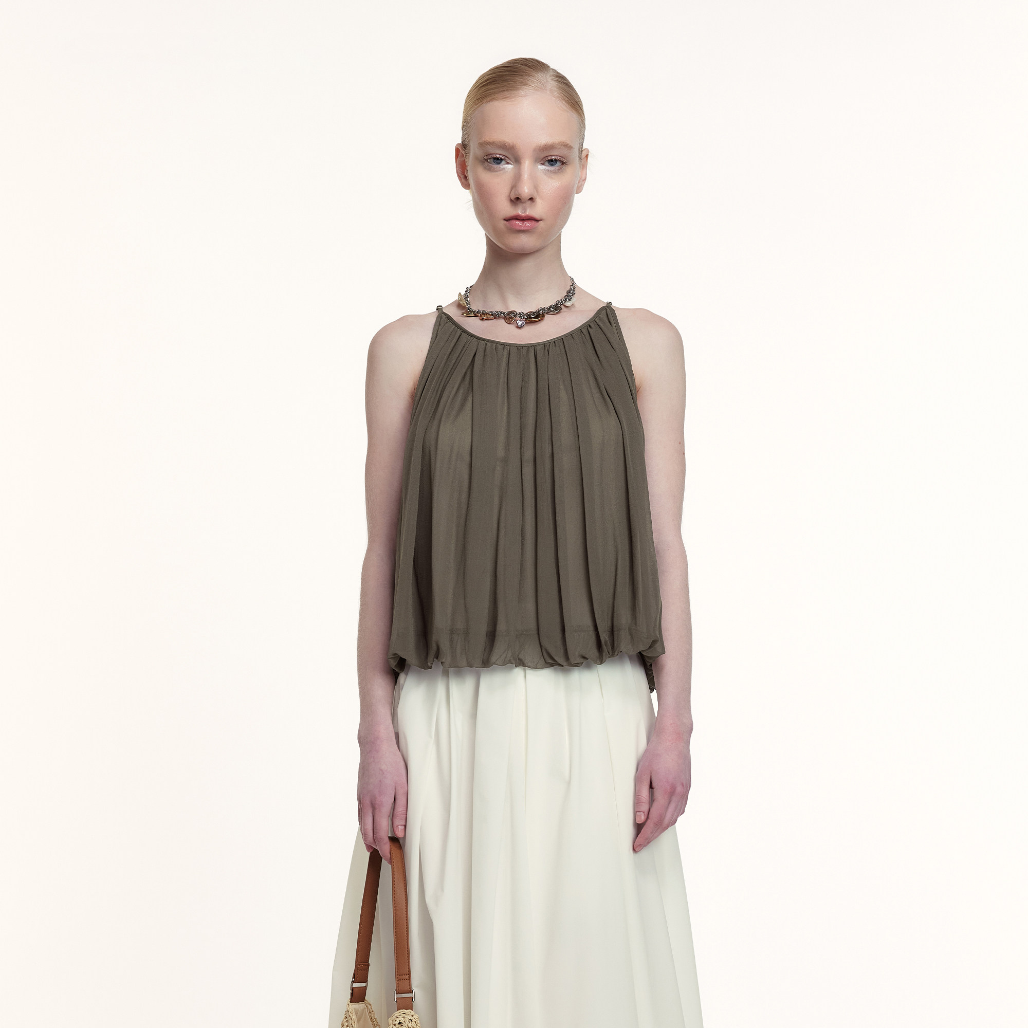 艺之卉花苞式吊带背心