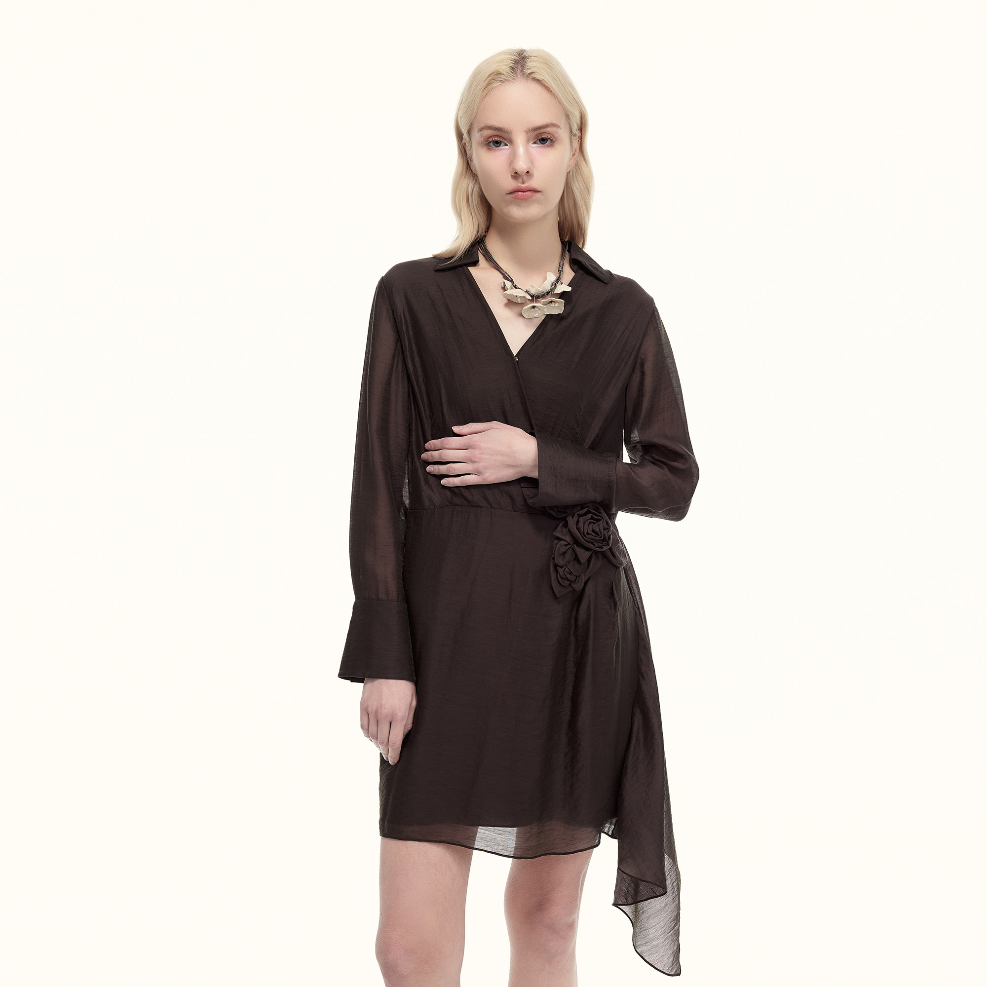 艺之卉立体玫瑰花连衣裙