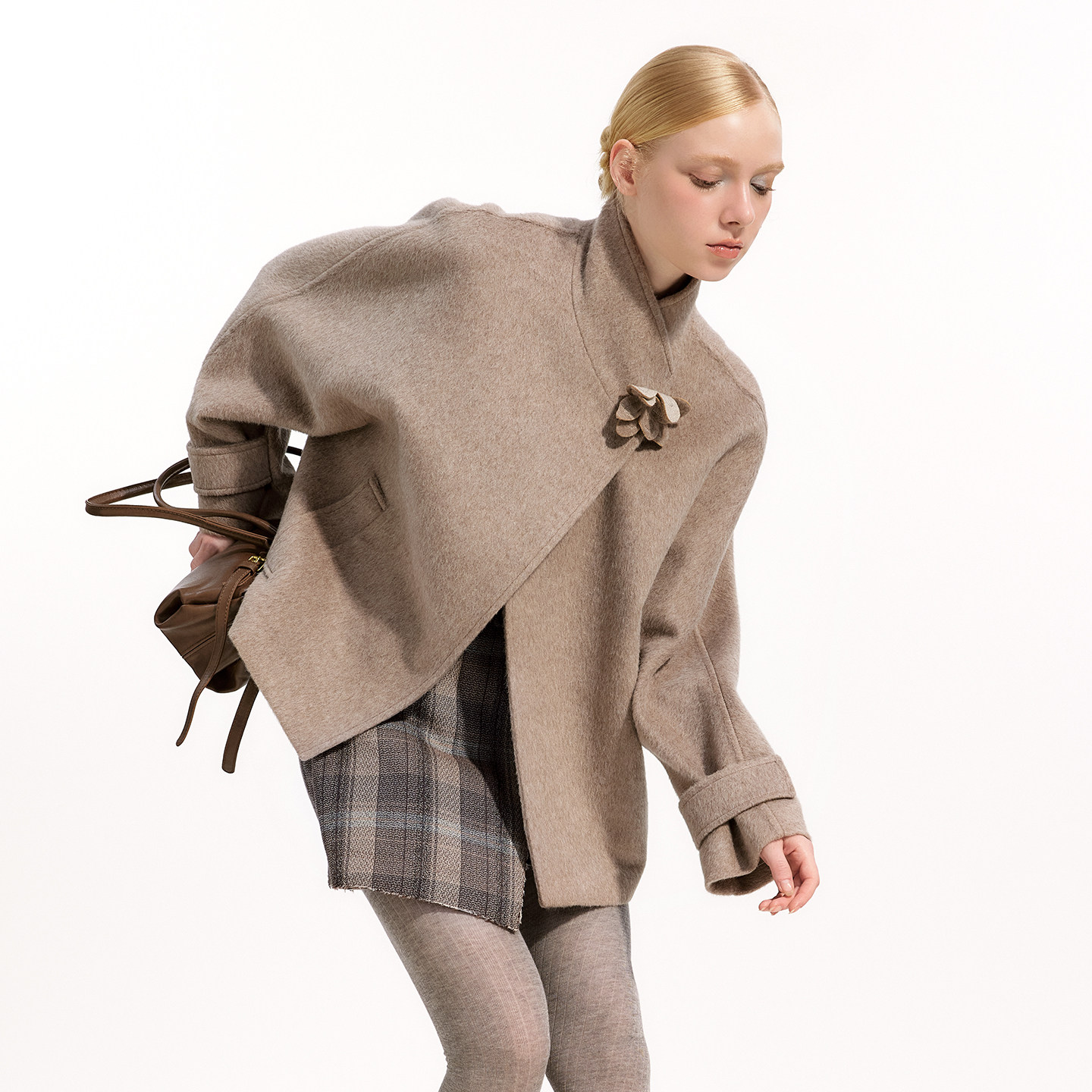 【送短裙】艺之卉羊驼羊毛蚕丝游牧大衣高级感毛呢外套2025冬新款