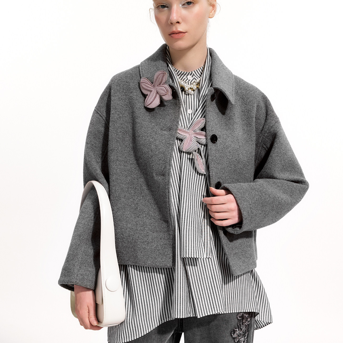 【送衬衫】艺之卉高智得体绵羊毛大衣双面呢保暖外套2025冬新款