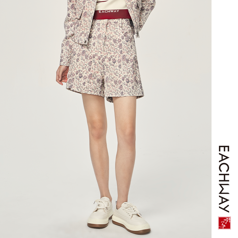 艺之卉玫瑰提花印花复古浪漫文艺套装下装短裤