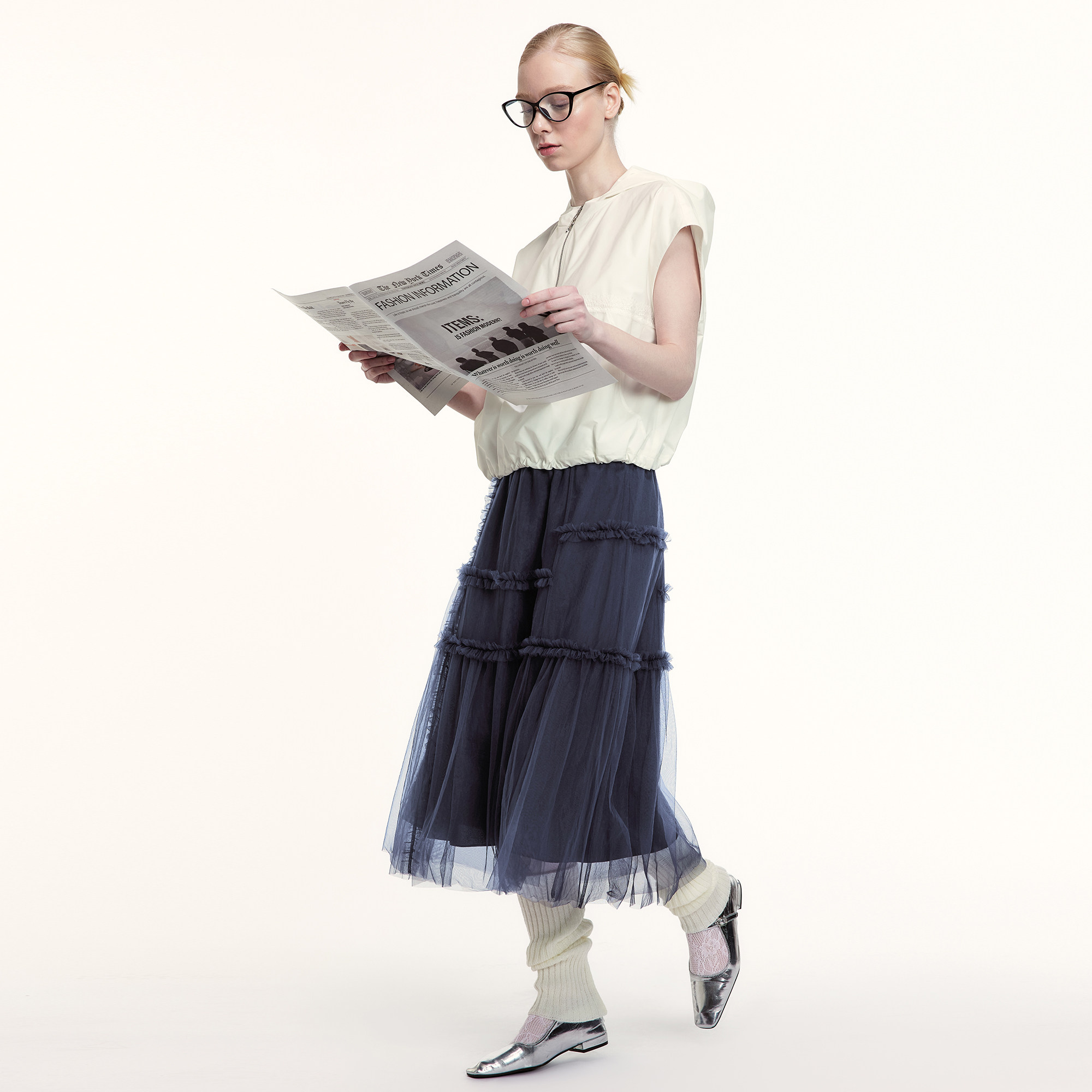 艺之卉浪漫复古纱裙木耳边半身裙