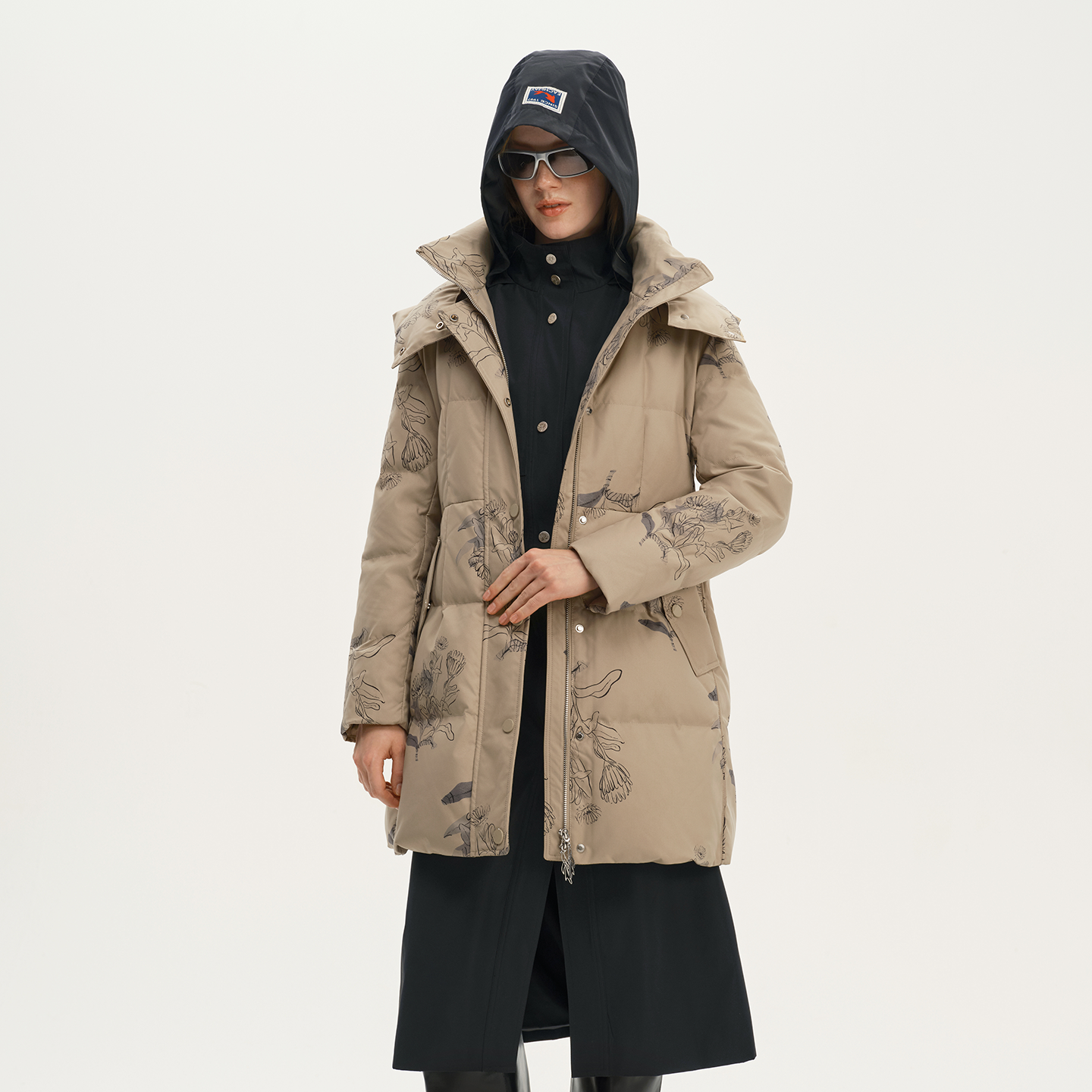 艺之卉KXW压花设计灯笼袖羽绒服