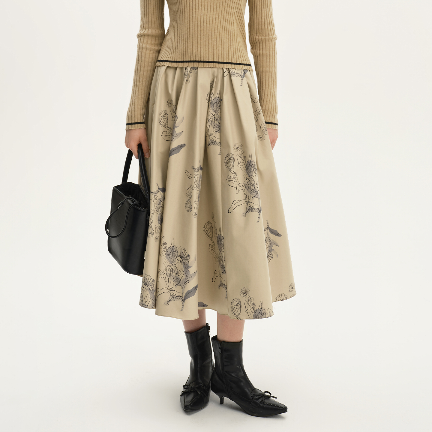 艺之卉文艺优雅大A摆半身裙中长