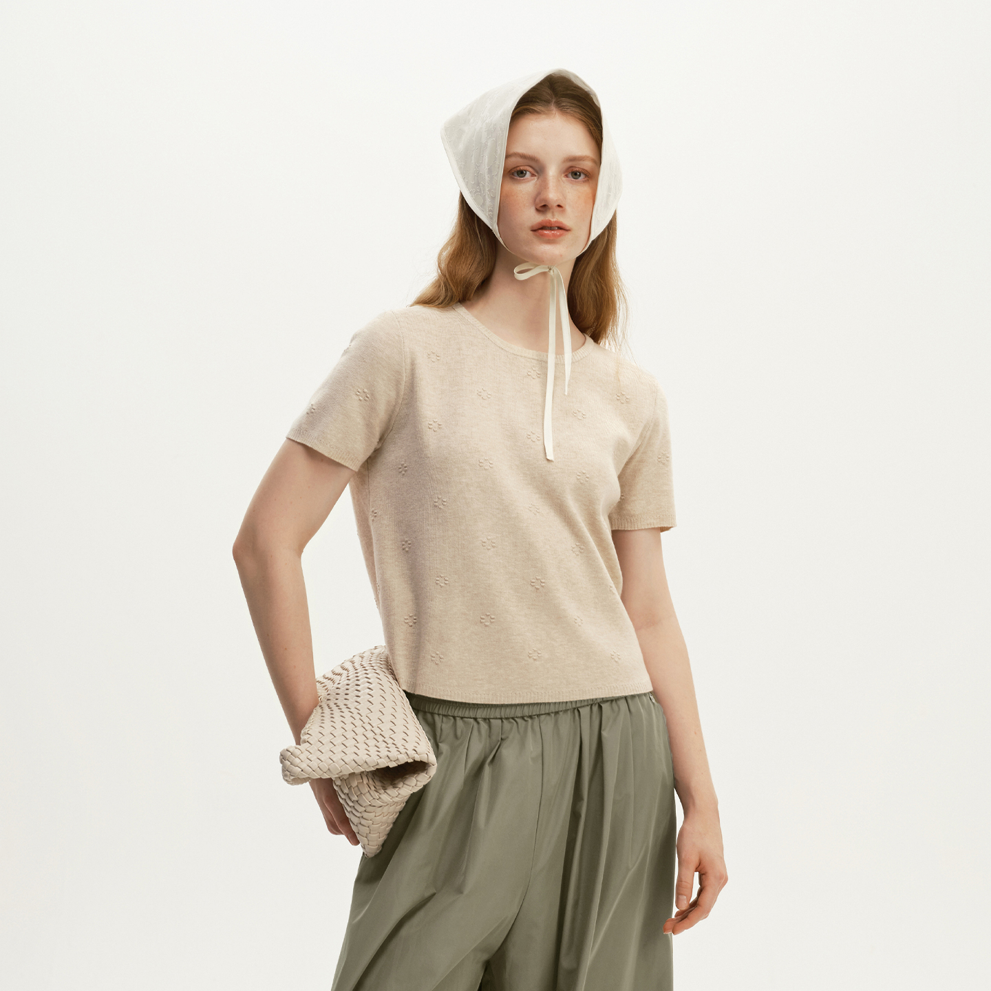 艺之卉精致提花针织短袖