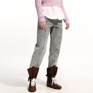 25秋新款 艺之卉美式 休闲裤 高级感水洗灰小脚裤 复古牛仔裤