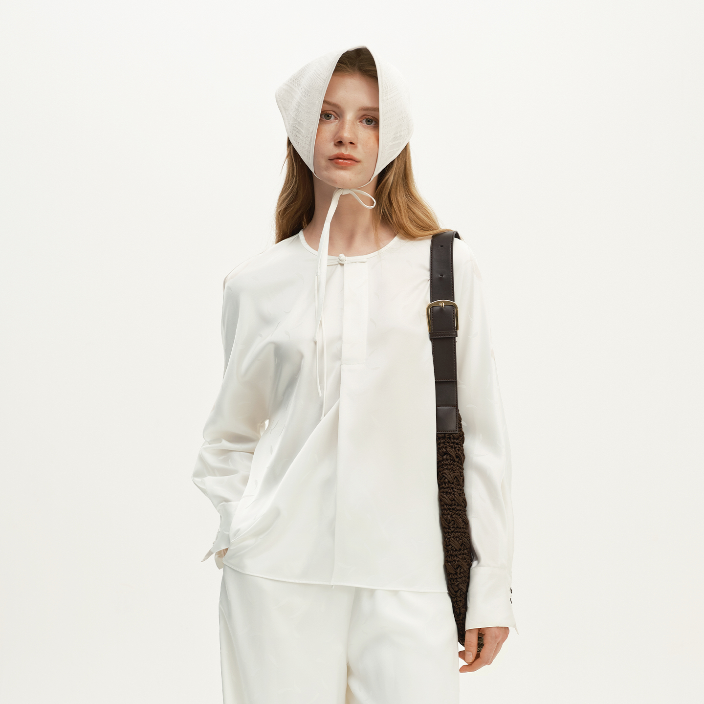 艺之卉提花醋酸白衬衫长袖新中式