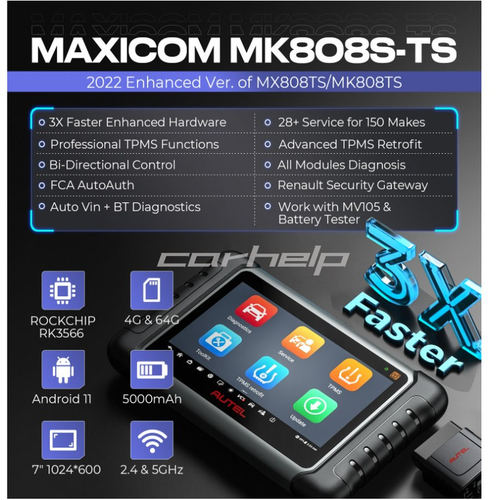 批发道通Autel MaxiCOM MK808S-TS OBD2 Diagnostic Scanner tool