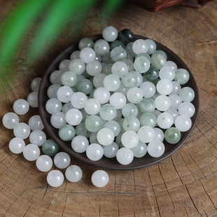 新疆天然冰种天山翠散珠玉珠子diy编制串手链手串项链隔珠