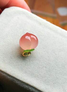 小桃子吊坠红玛瑙玉髓盐源玛瑙小提溜配饰diy小鱼水蜜桃手链挂件