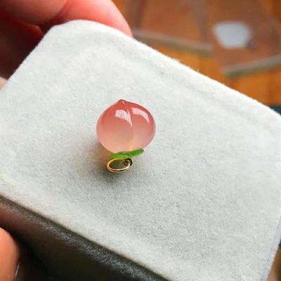 小桃子吊坠红玛瑙玉髓南红小提溜配饰diy女款水蜜桃手链挂件